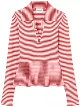 Полосатый джемпер тонкой вязки Claudie Pierlot, красный