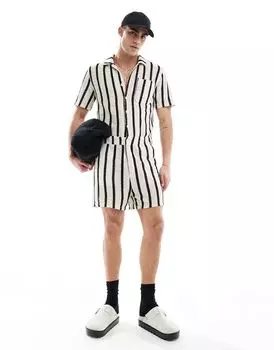 Полосатый фактурный комбинезон ASOS DESIGN