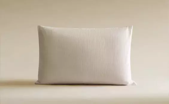 Полосатый хлопковый чехол для подушки Zara Home, белый