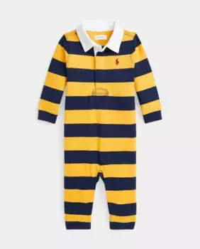 Полосатый хлопковый комбинезон для мальчика Polo Ralph Lauren, мультиколор