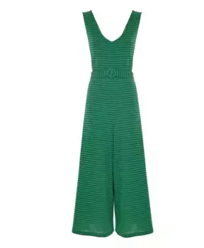 Полосатый хлопковый комбинезон Kocca, зеленый