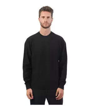 Полосатый хлопковый свитер Armani Exchange, черный