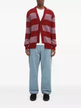 Полосатый кардиган Aries, красный