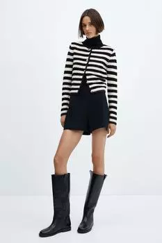 Полосатый кардиган Flok Mango, черный