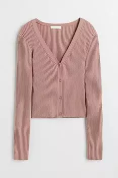 Полосатый кардиган H&amp;M, античный розовый