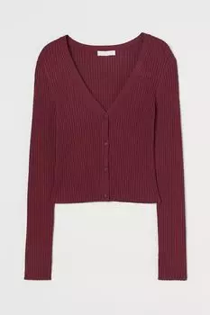 Полосатый кардиган H&amp;M, темно-красный