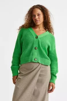 Полосатый кардиган H&amp;M, зеленый
