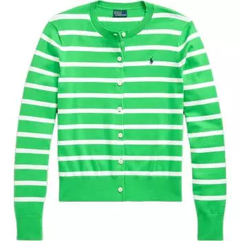 Полосатый кардиган из хлопковой смеси Polo Ralph Lauren, зеленый