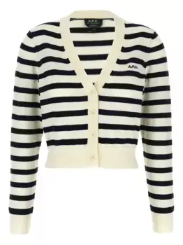 Полосатый кардиган на пуговицах A.P.C., синий