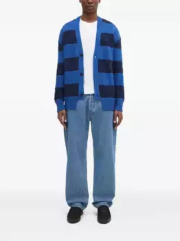 Полосатый кардиган на пуговицах Aries, синий