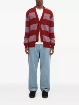 Полосатый кардиган Овен Aries, красный