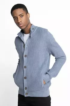 Полосатый кардиган приталенного кроя с боковыми карманами TUDORS, индиго