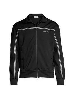 Полосатый кардиган с логотипом Moncler Man Moncler, черный