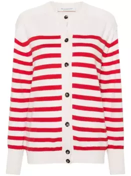 Полосатый кардиган с вышитым логотипом Philosophy Di Lorenzo Serafini, нейтральный