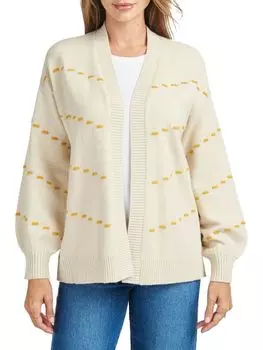 Полосатый кардиган с вышивкой Daniel Rainn Cream