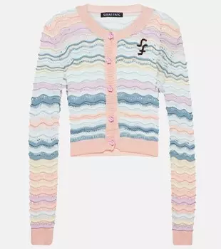 Полосатый кардиган Susan Fang, розовый