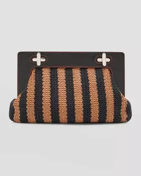 Полосатый клатч Alba Frame STAUD, цвет Blacktan