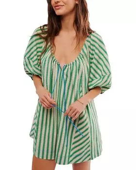 Полосатый комбинезон Bop Around Free People, зеленый