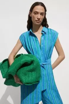 Полосатый комбинезон Moraima Mango, зеленый, светло-голубой