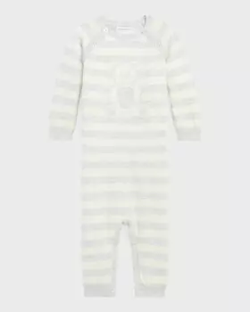 Полосатый комбинезон с медведем для мальчика, размер 3–12 мес. Ralph Lauren Childrenswear