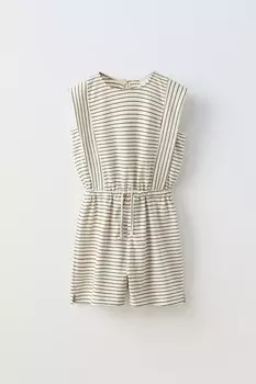 Полосатый комбинезон ZARA, черный/белый