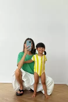 Полосатый комбинезон ZARA, цвет lime