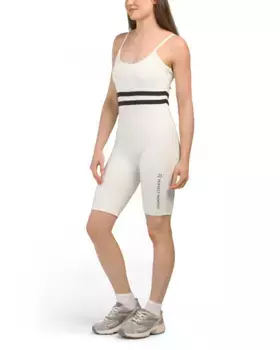 Полосатый костюм для фитнеса Perfect Moment, белый