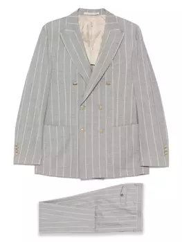 Полосатый костюм Eleventy, серый