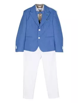 Полосатый костюм с однобортным пиджаком Colorichiari, синий