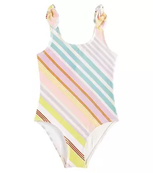 Полосатый купальник Halliday с бантом Zimmermann, мультиколор