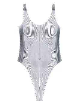 Полосатый купальник Jean Paul Gaultier, белый