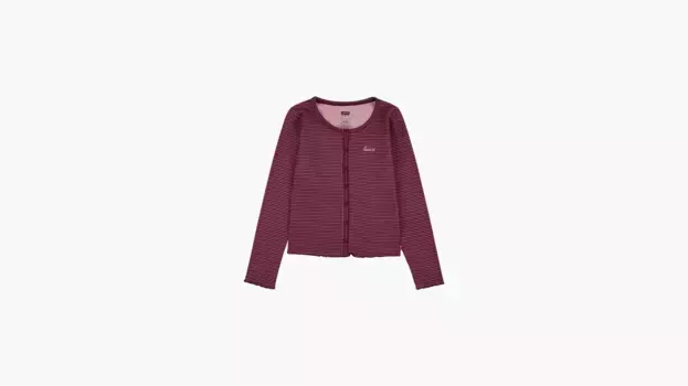 Полосатый лонгслив в рубчик для больших девочек 7–16 лет Levi's, красный