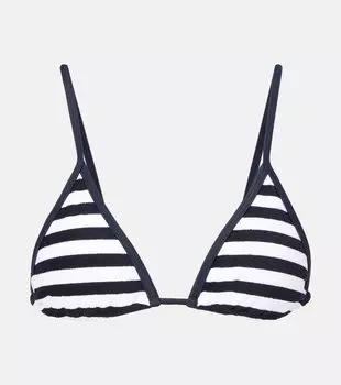 Полосатый махровый топ бикини Via Jade Swim, Navy Stripe