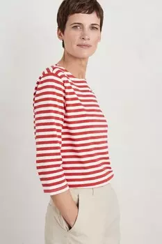 Полосатый матросский топ Seasalt Cornwall, красный