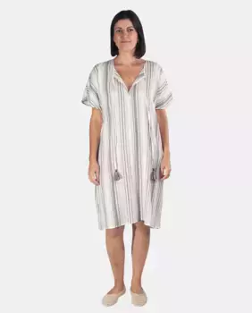 Полосатый набивной кафтан Kbas, черный