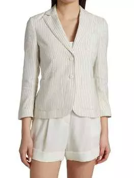 Полосатый однобортный блейзер nancy rag &amp; bone Beige