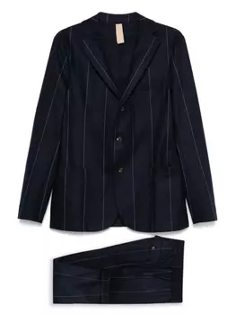 Полосатый однобортный пиджак Eleventy, синий