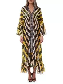 Полосатый открытый тряпка спереди Ranee's Black multi