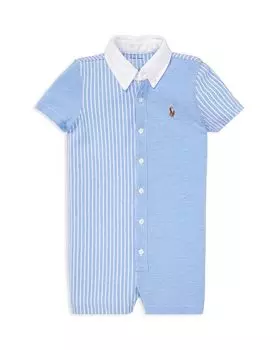 Полосатый оксфордский комбинезон для мальчиков - Baby Ralph Lauren, синий