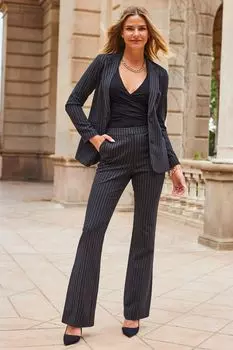 Полосатый пиджак Sosandar, черный