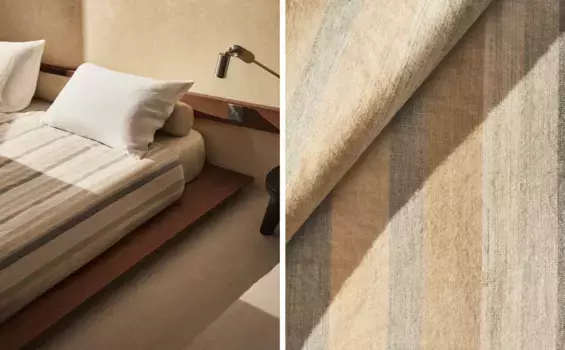 Полосатый пододеяльник Zara Home, серый