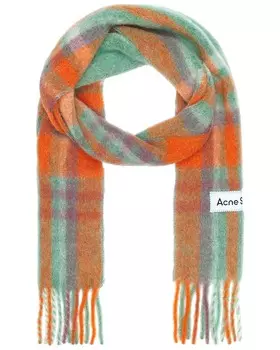 Полосатый шарф Acne Studios, цвет Orange, Lilac, & Aqua Blue