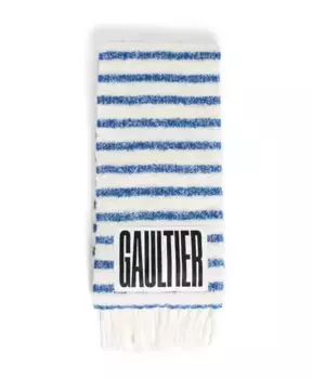Полосатый шарф из мохера с бахромой на концах Jean Paul Gaultier, мультиколор