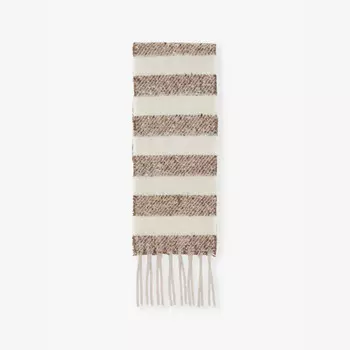 Полосатый шарф из смеси альпаки Acne Studios, коричневый