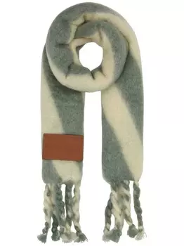 Полосатый шарф Jil Sander, зеленый