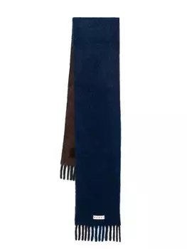 Полосатый шарф с логотипом Marni, синий