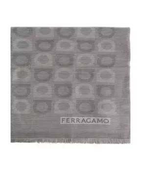 Полосатый шарф Salvatore Ferragamo, серый