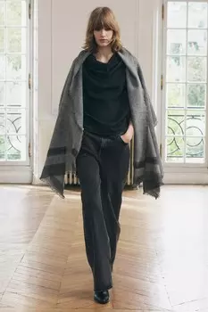 Полосатый шарф ZARA, серый