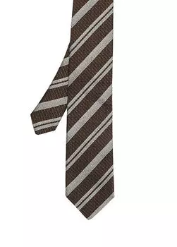 Полосатый шелковый галстук Beymen Collection, коричневый