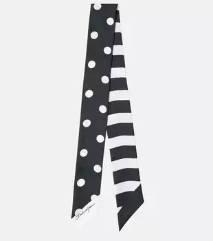 Полосатый шелковый шарф Dolce&Gabbana, черный